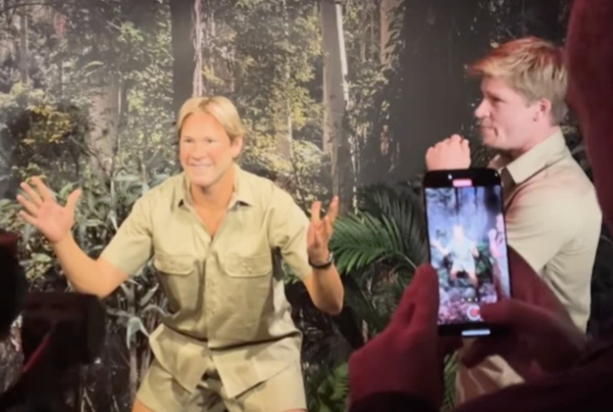Robert Irwin holds back tears after seeing father Steve’s wax figure Robert Irwin holds back tears after seeing father Steve’s wax figure