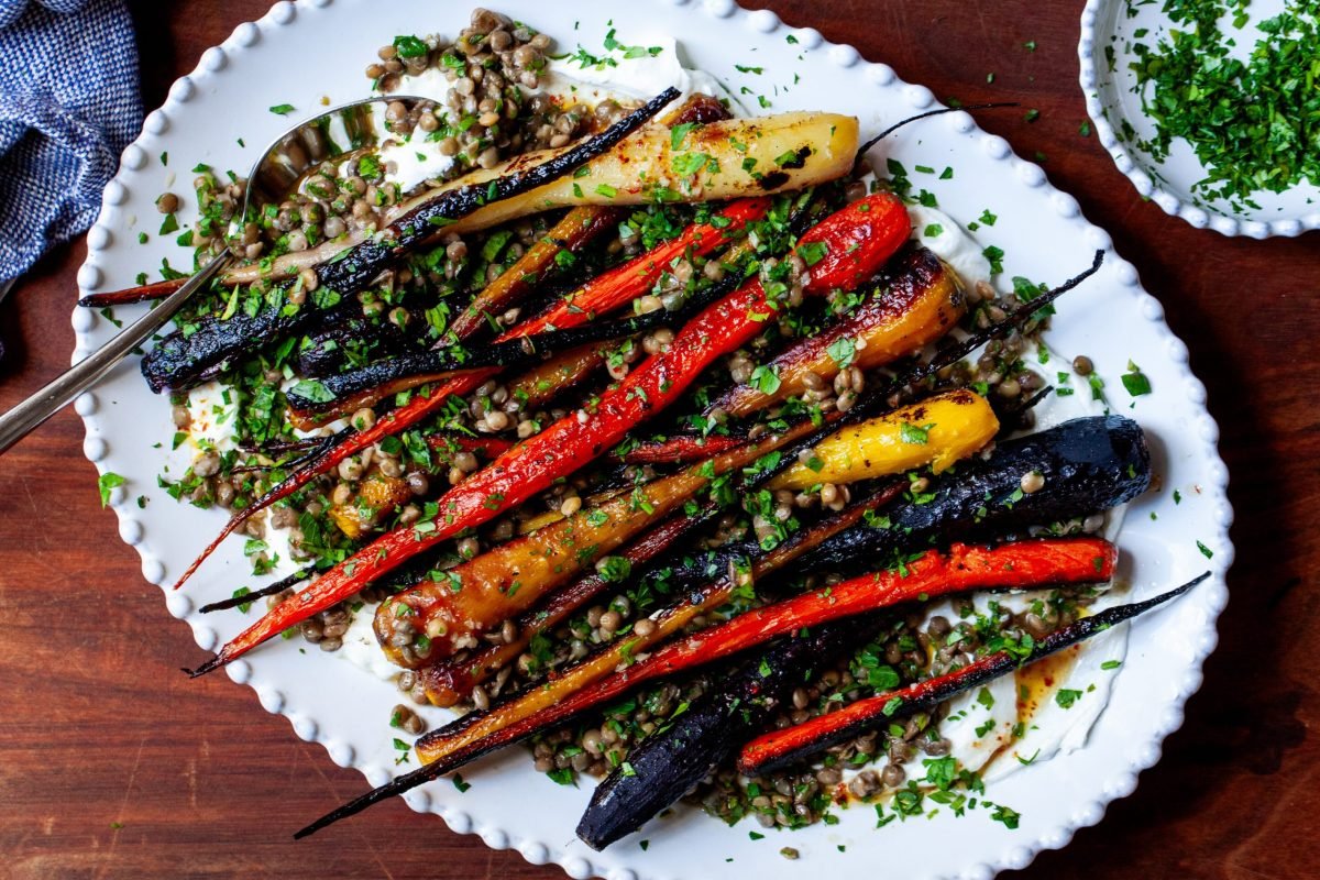 roasted carrots with lentils and yogurt – smitten …