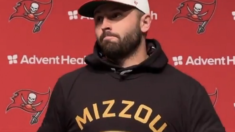 Baker Mayfield honors bet by wearing ‘Mizzou…