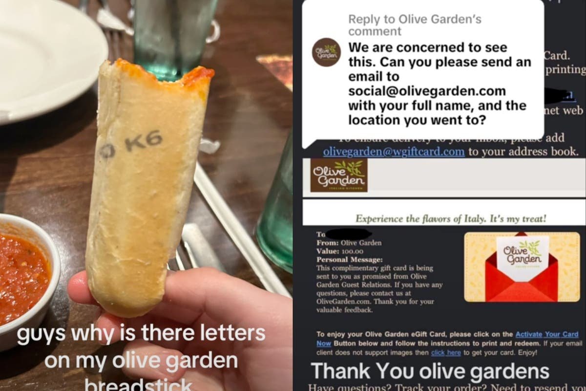 Olive Garden diner finds serial number printed on her breadsticks — and gets paid for the snafu Olive Garden diner finds serial number printed on her breadsticks — and gets paid for the snafu