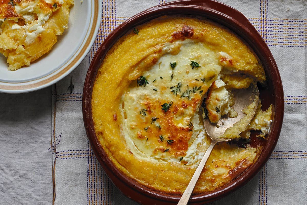 Baked Cornmeal with Sour Cream, Cheese and Eggs by Irina Georgescu