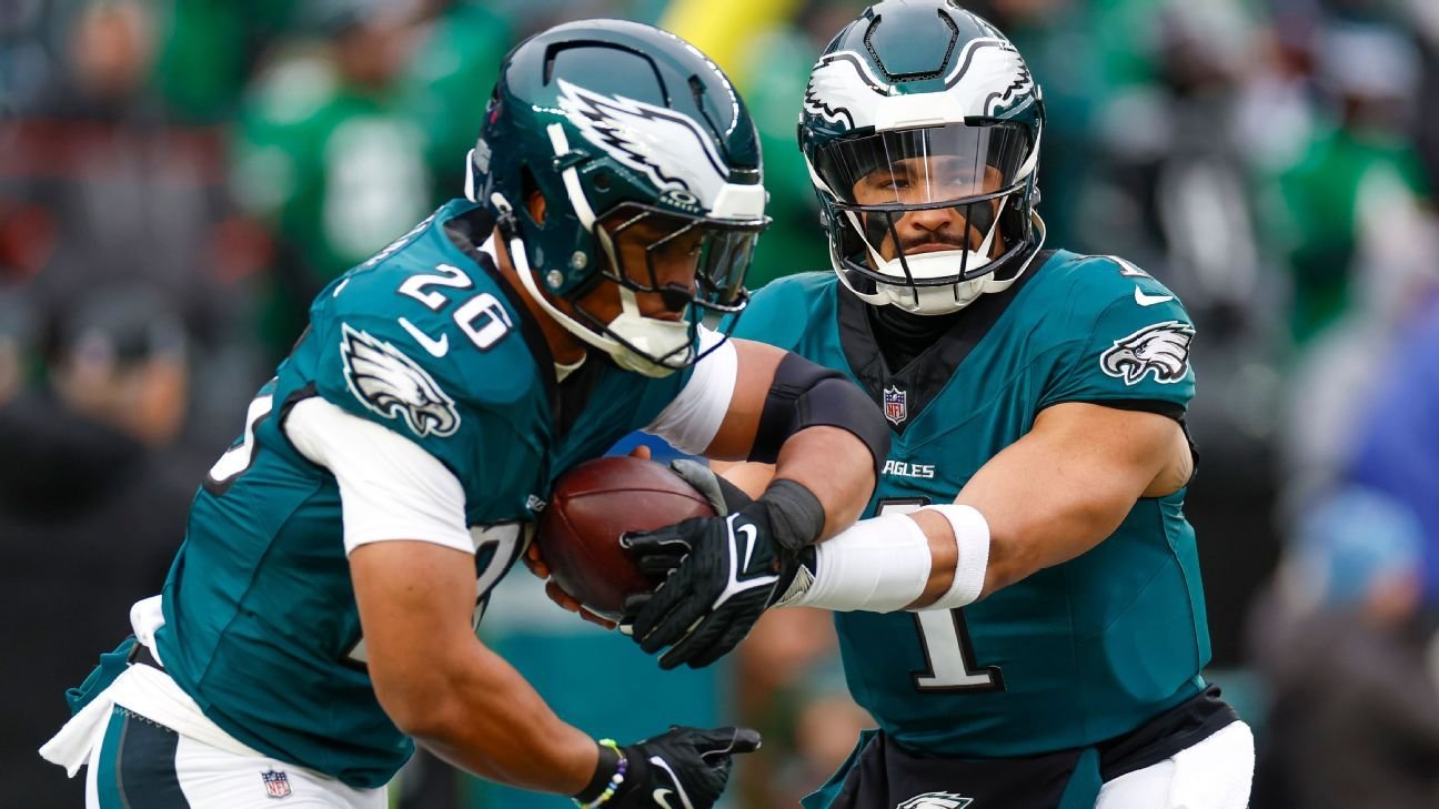 Eagles’ Hurts, Barkley score on TD runs over 40 yards vs. Rams