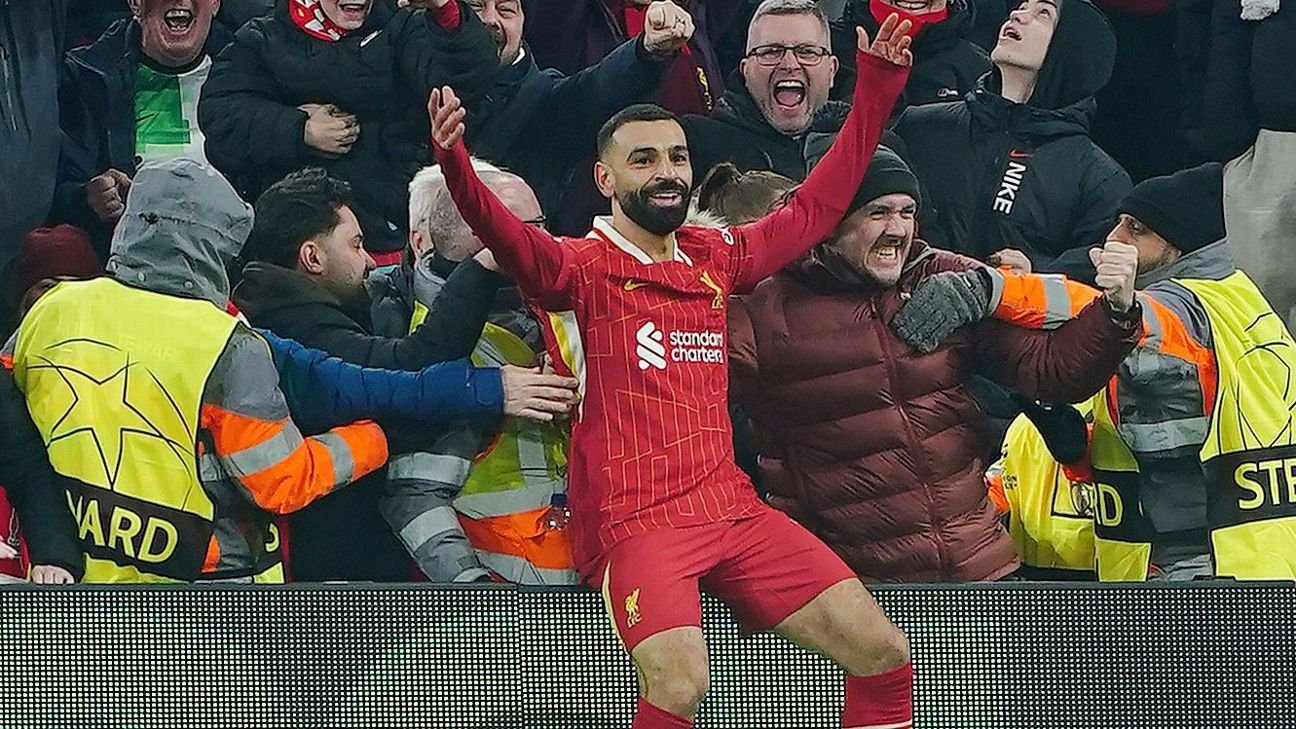 Mohamed Salah ‘very proud’ after scoring 50th European goal for Liverpool