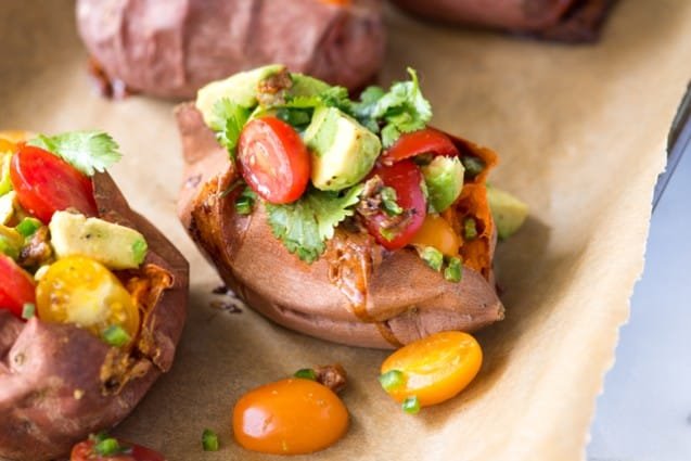 Avocado Salsa Stuffed Sweet Potatoes Recipe