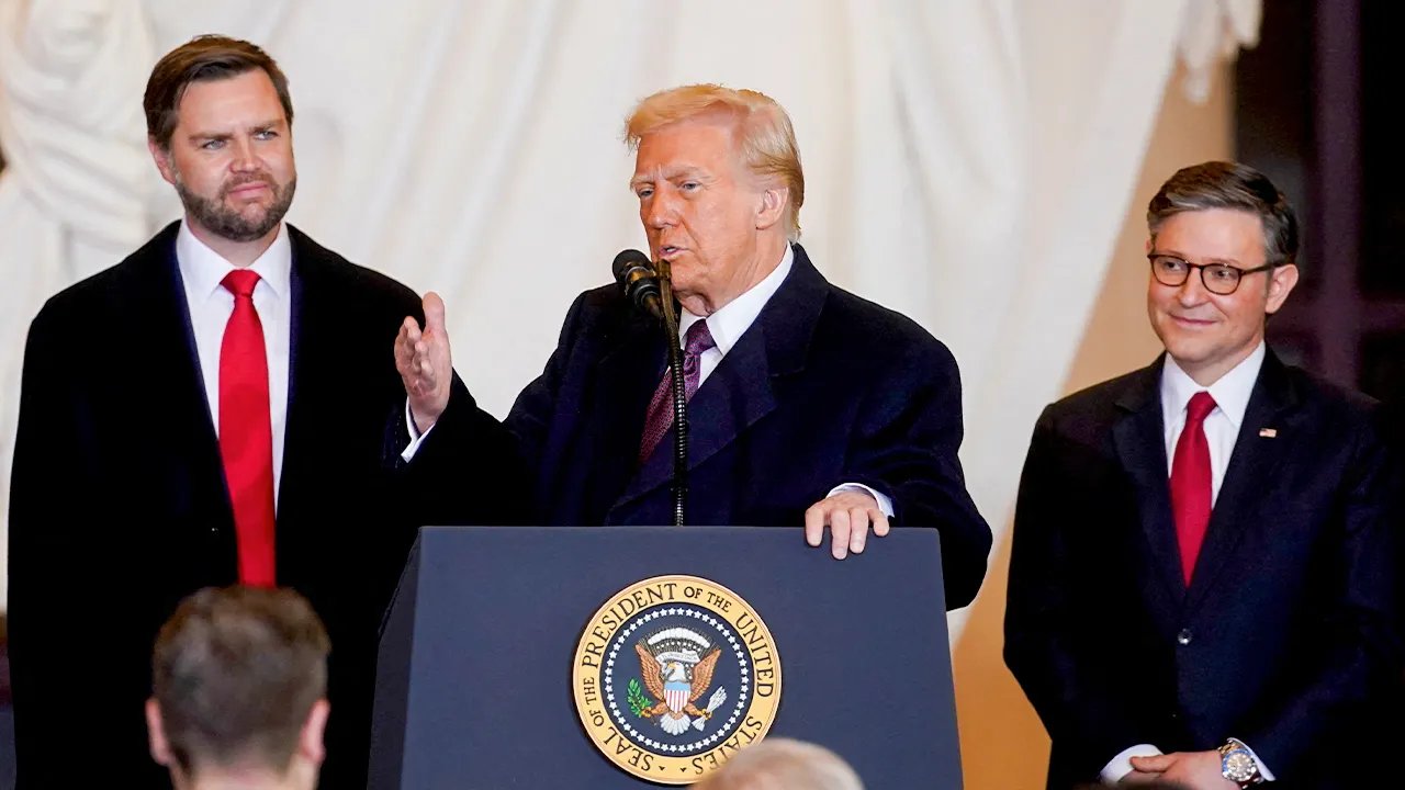 House Speaker Johnson captures VP JD Vance’s first visit to the Oval Office on video