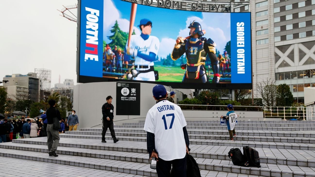 On Dodgers’ Japan trip, Shohei Ohtani is everywhere and nowhere