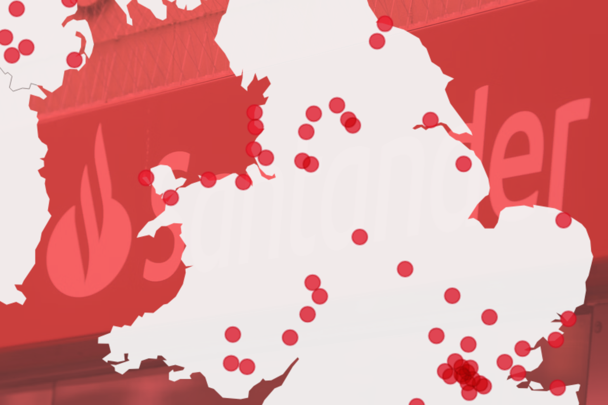 Santander closures map: Where are the 95 branches set to shut across the UK?