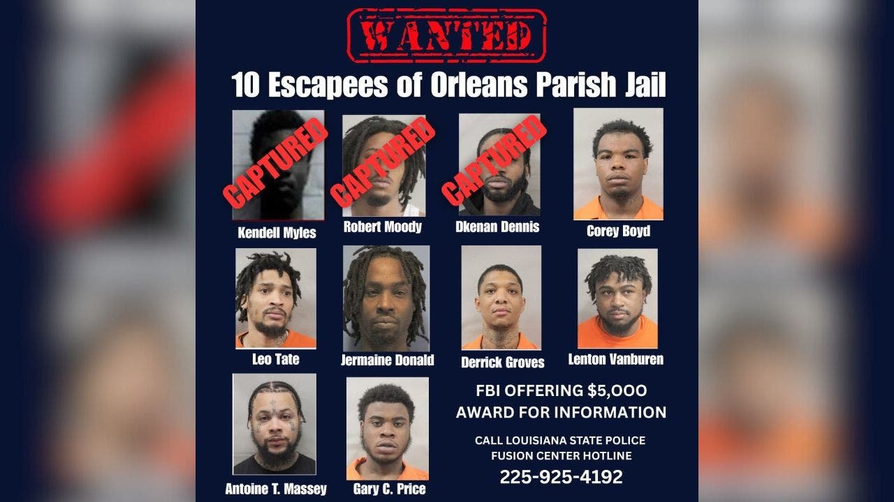 Manhunt continues for 7 inmates after daring New Orleans prison escape as authorities investigate inside job