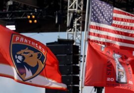 Drier than last year’s parade, proud Panthers party at beach