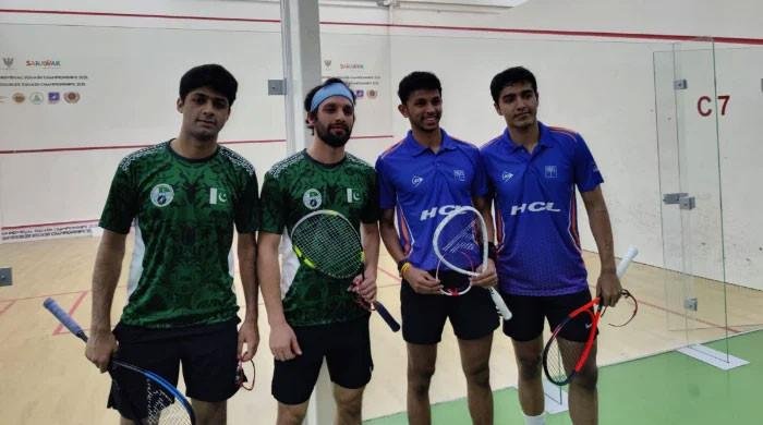 Pakistan bags silver in Asian doubles Squash Championship final against India Pakistan bags silver in Asian doubles Squash Championship final against India