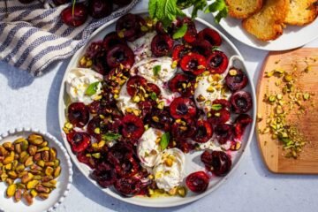 burrata with crushed cherries and pistachios – smi…