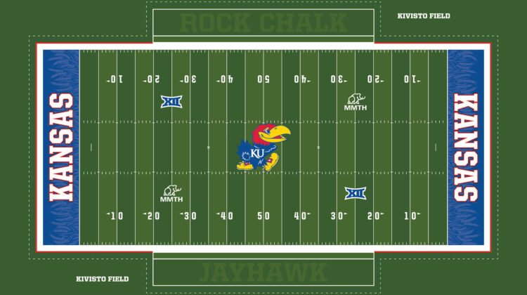 Kansas Jayhawks Unveil New Turf Design For Renovated David Booth Kansas Memorial Stadium – SportsLogos.Net News Kansas Jayhawks Unveil New Turf Design For Renovated David Booth Kansas Memorial Stadium – SportsLogos.Net News