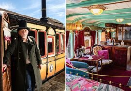 Man turns 1895 railway carriage into popular Airbnb stay attracting travelers from all over