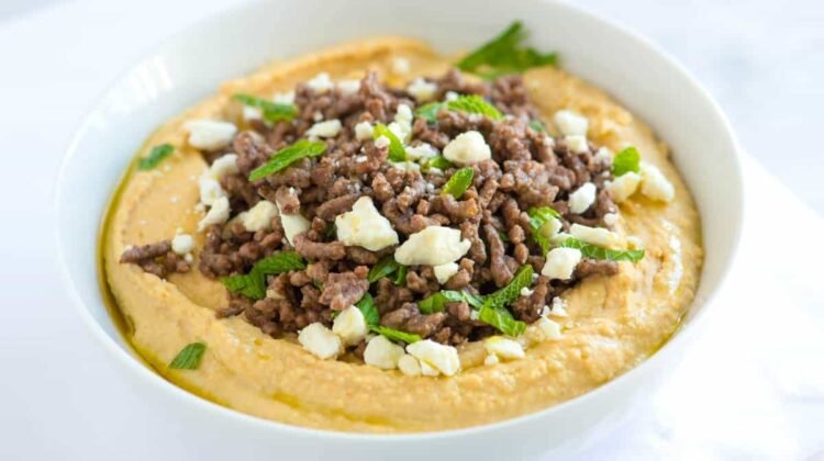 Hummus with Spiced Ground Beef Recipe Hummus with Spiced Ground Beef Recipe