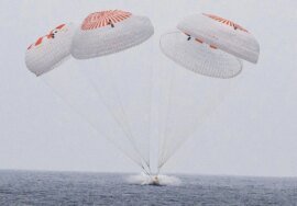 Astronauts return to Earth with Pacific splashdown following 5-month ISS mission