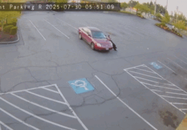 Runaway sedan hits restaurant multiple times in botched tow attempt