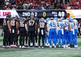 Lions, Falcons join in prayer after Morice Norris leaves field in ambulance