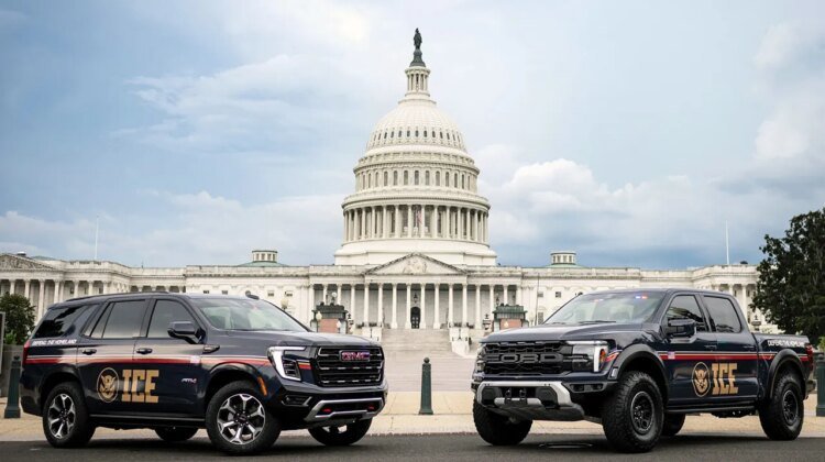 Trump’s name emblazoned on new ICE vehicles in fleet debut across Washington Trump’s name emblazoned on new ICE vehicles in fleet debut across Washington