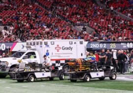Morice Norris taken by ambulance as Lions-Falcons game ends early