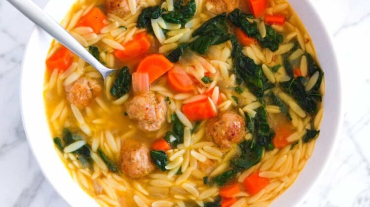 Turkey Meatball Soup with Orzo Recipe