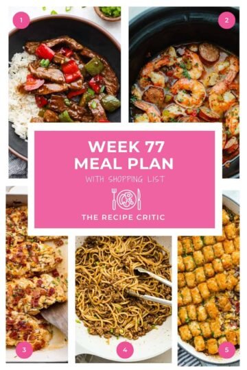 Easy Weekly Meal Plan for Busy Families