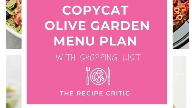 Copycat Olive Garden Menu Plan