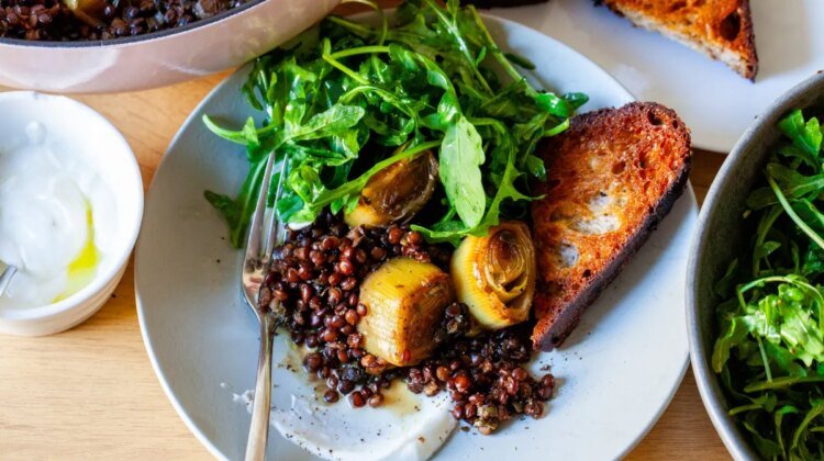 braised leeks and lentils with arugula and yogurt – smitten kitchen