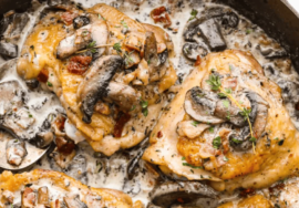 Creamy Bacon Mushroom Thyme Chicken Recipe