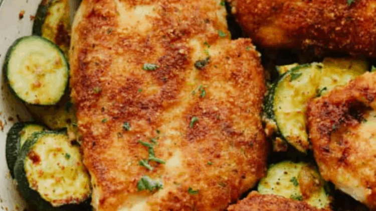 Crispy Parmesan Garlic Chicken With Zucchini Recipe| The Recipe Critic