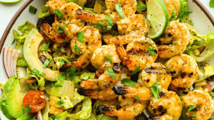 Grilled Shrimp Salad Recipe with Homemade Dressing